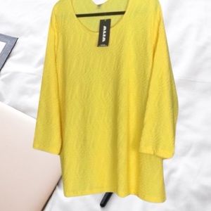Gorgeous canary yellow, light stretchy fit top. Super cute!!